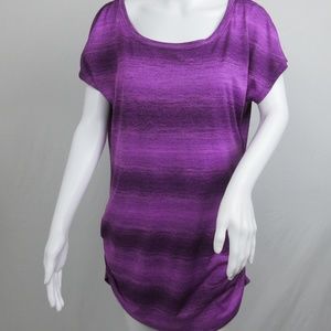 Reebok Tunic Top Gathered Sides Purple Size L